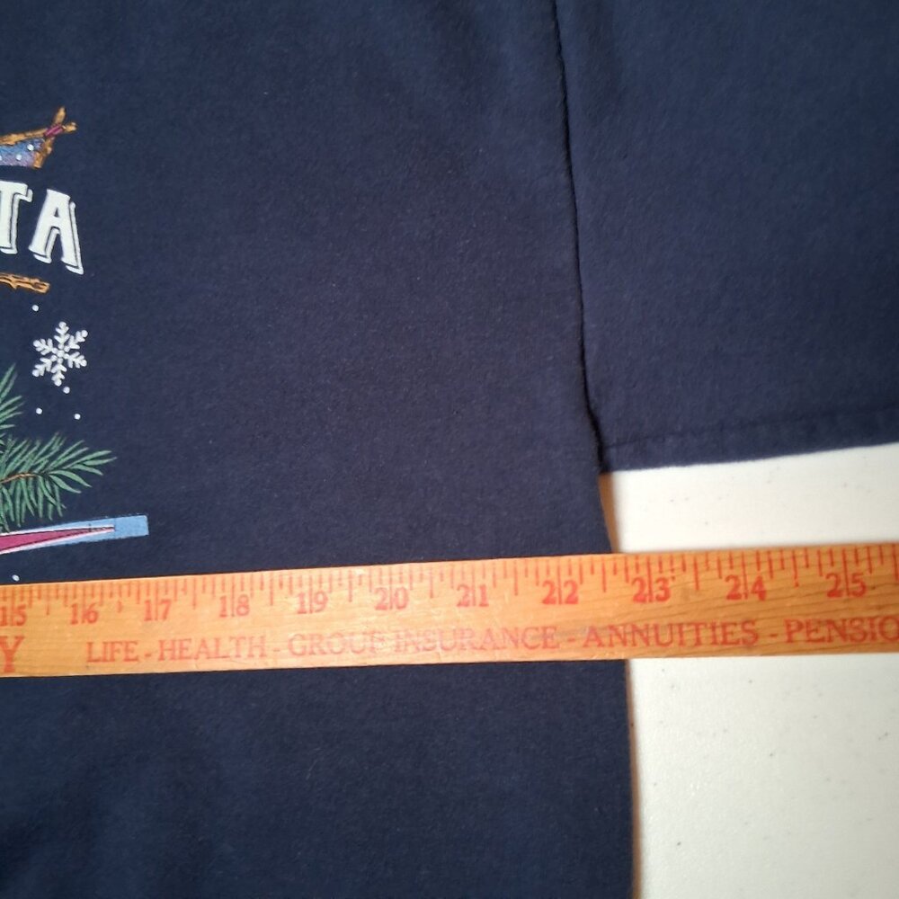 Vintage Minnesota Sweatshirt Large Winter Wonderland Snow Cabin Nature Crewneck - Picture 6 of 13